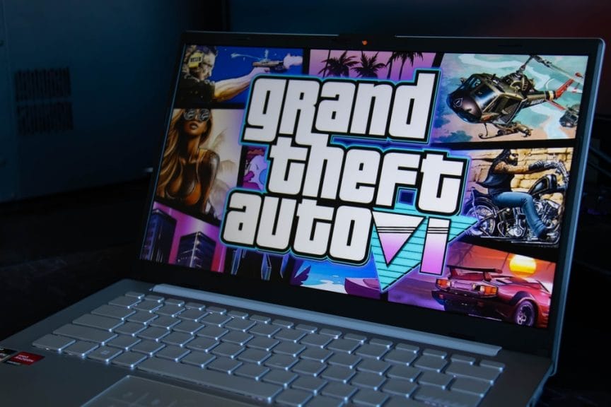 Computer showing a potential loading screen for the new GTA 6 game.