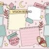 An image of an outlined vision board.