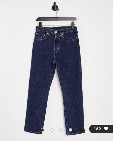 blue jeans on a hanger from ASOS