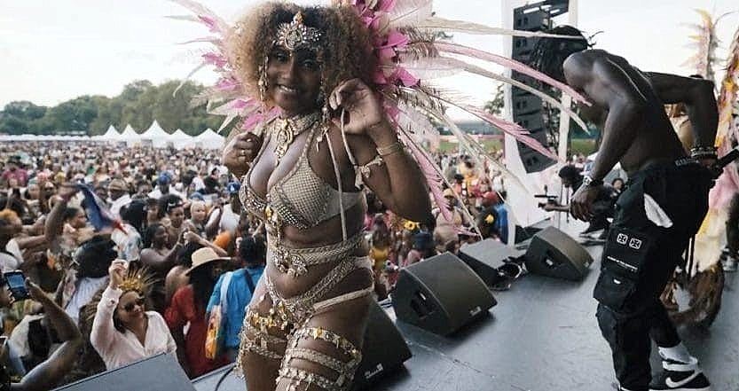 Attendees at the 2023 Curlfest vibing to a West Indian performance.