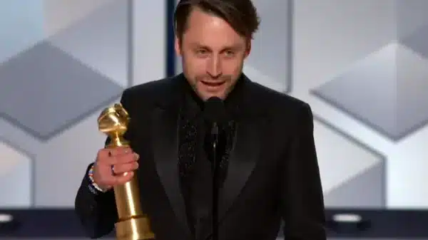 Kieran Culkin at the Golden Globes Awards.