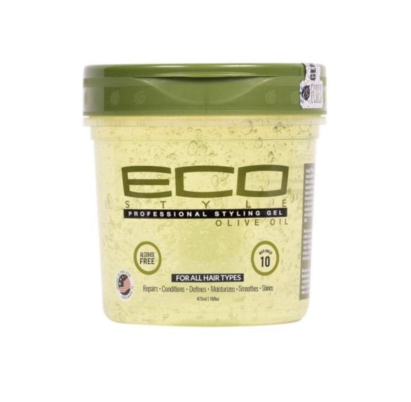 Green tub of Eco Styler hair gel