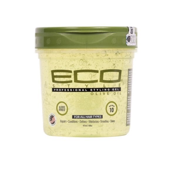 Green tub of Eco Styler hair gel