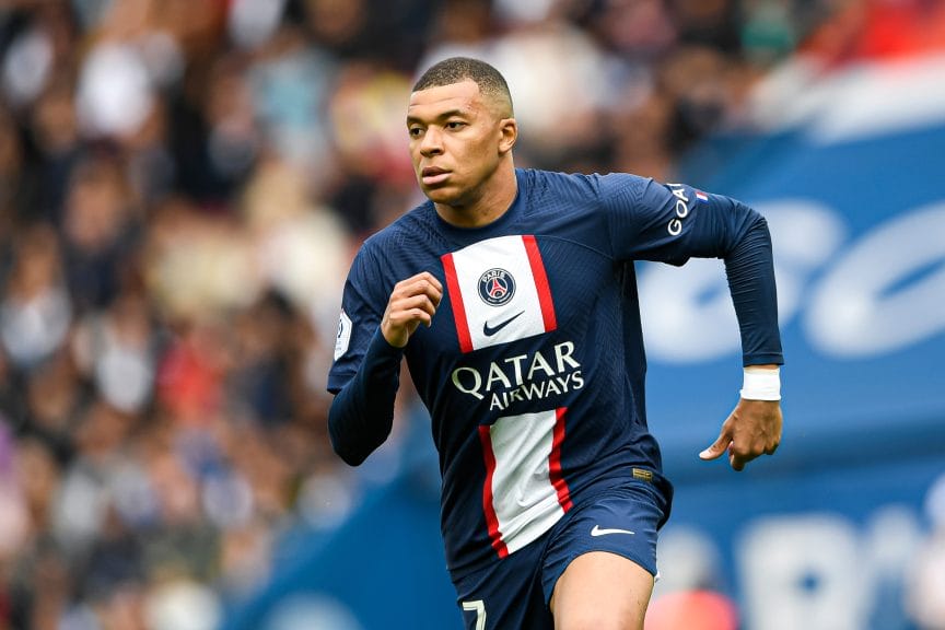 Kylian Mbappe playing for French Ligue 1 side, PSG.