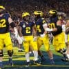 Michigan Wolverines celebrating after a touchdown