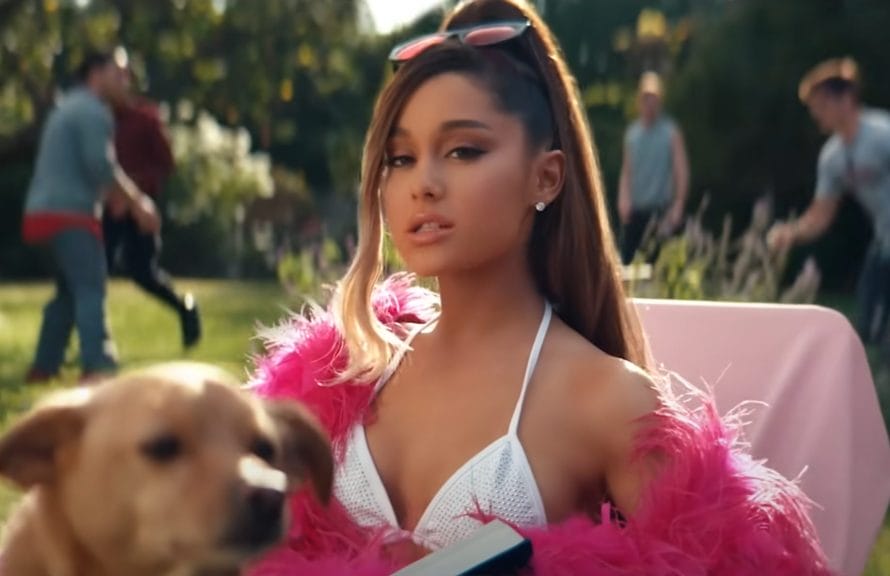 Ariana Grande's music video for "Thank U, Next" dressed as Elle Woods from 2001 movie "Legally Blonde"