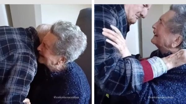 A man of 103 years was reunited with his wife after being separated from her for a whole month.