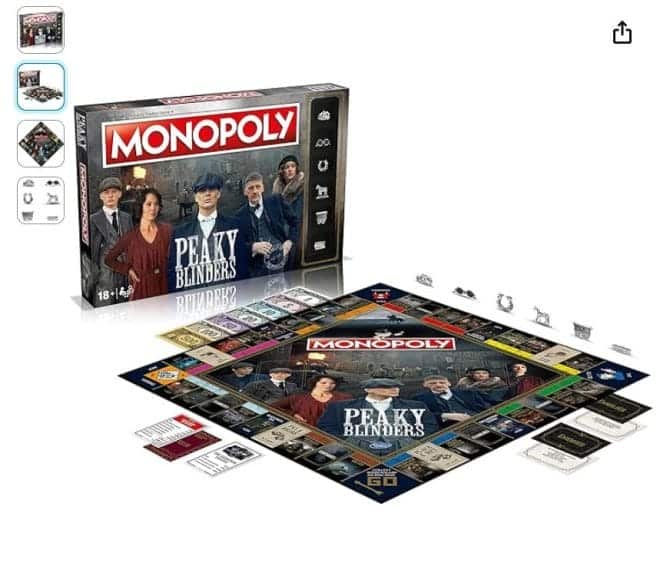 A Monopoly board themed around Peaky Blinders.
