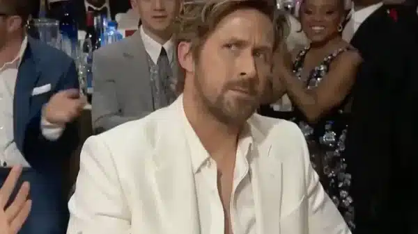 Ryan Gosling reacts to his song winning a Critic's Choice Award.