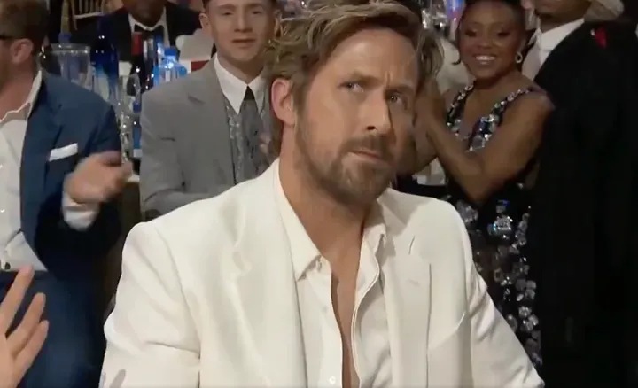 Ryan Gosling reacts to his song winning a Critic's Choice Award.