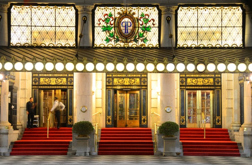 The entrance of The Plaza Hotel, New York.