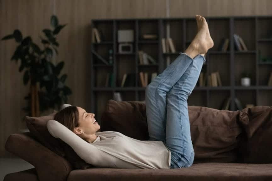 Girl relaxing on a couch