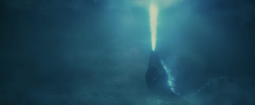 Godzilla defies physics in scene from 2019 movie.