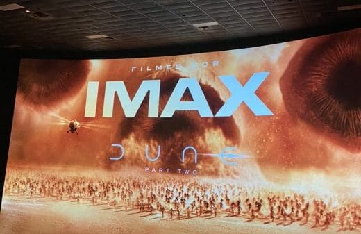 The opening screen from the Dune Part II (2024) Fan-First early IIMAX screening.