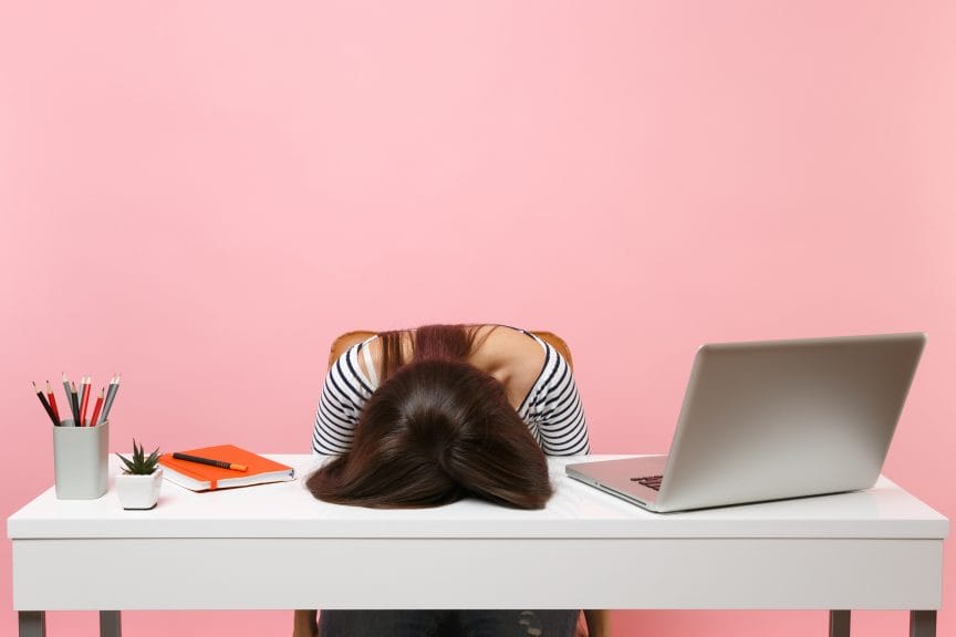 Women frustrated with studying and understanding college work