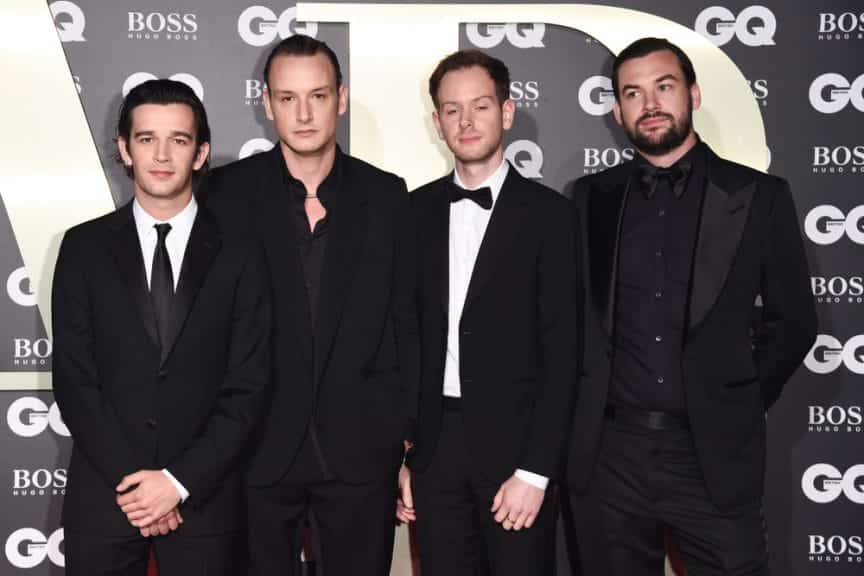 The band The 1975 pictured at the GQ Men of the year awards in 2019 (Daniel pictured second from left)