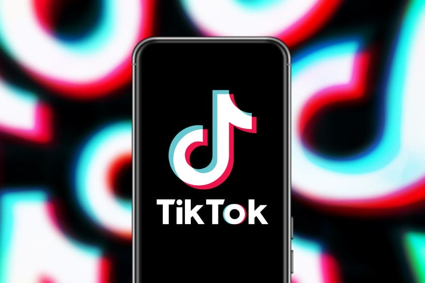 Phone with TikTok logo