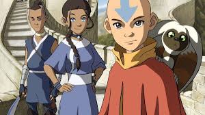 Sokka, Katara, and Aang from the animation.