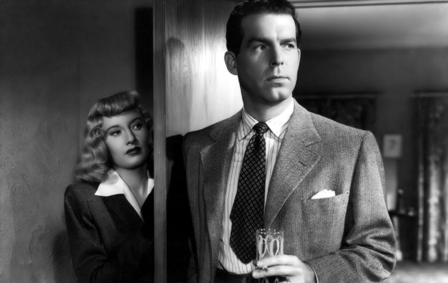 Black and white movie still from "Double Indemnity" 