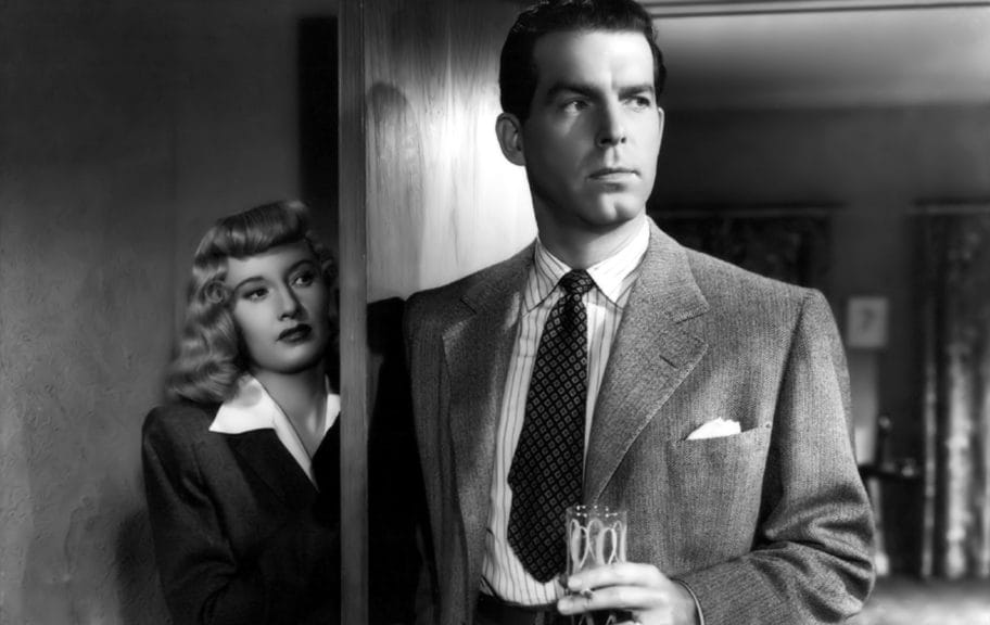 Black and white movie still from "Double Indemnity"