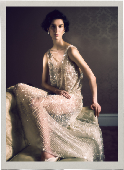 Pearl beaded gown 