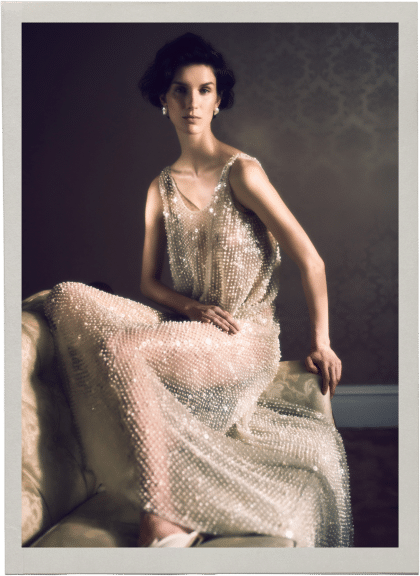 Pearl beaded gown