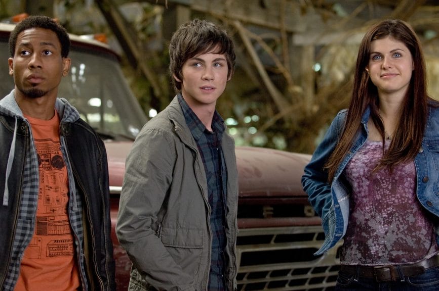 Cast of the first "Percy Jackson" movie, "The Lightning Thief" in a still from the film.