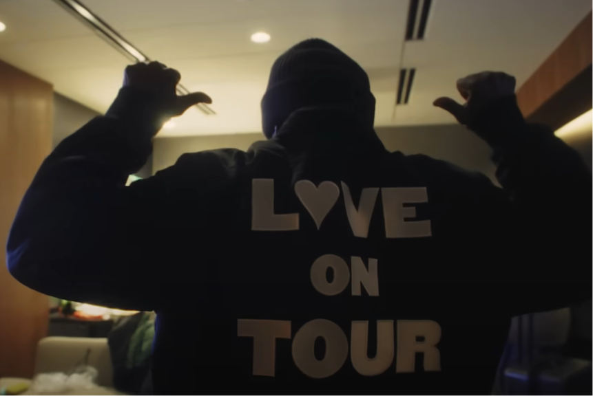 Harry Styles wears Love on Tour hoodie in video celebrating Love on Tour: "Love on Tour, Forever"