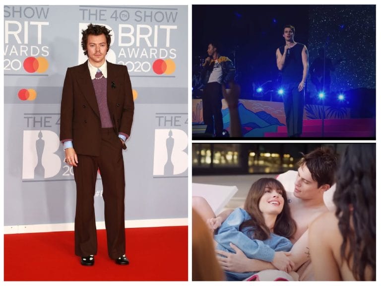 Harry Styles and Actress Anne Hathaway and Actor Nicholas Galtizine