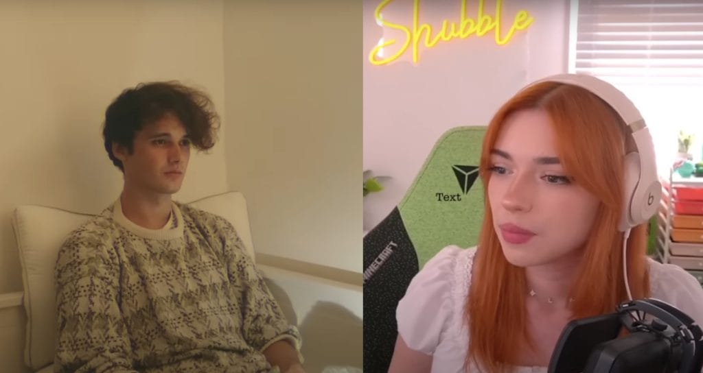 Two Screenshots placed next to each other off Wilbur Soot and Shubble (Shelby Grace)