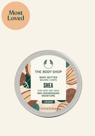 The Body Shop's Shea Body Butter tin.