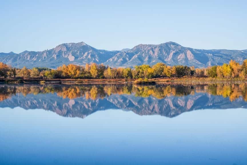 Colorado mountainscape in front of a lake