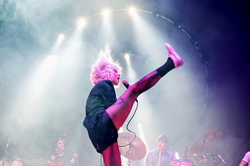 Hayley Williams performing a show for her tour.