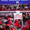 Men and women at Trump Rally. Conservative Men with traditional values and women in their soft girl era.