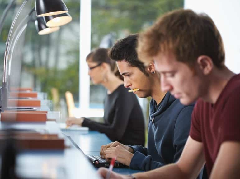 Students studying.