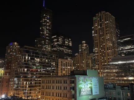 Rooftop view from the Best Western River North hotel located in Chicago, Illinois. 