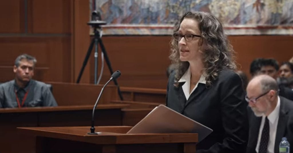 Julia Olson at a hearing for Juliana v. United States with Our Children's Trust, in Youth v Gov Netflix documentary.