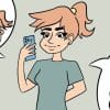 Girl taking selfie with thought bubbles of nausea and being thirsty, which are side effects of Ozempic.