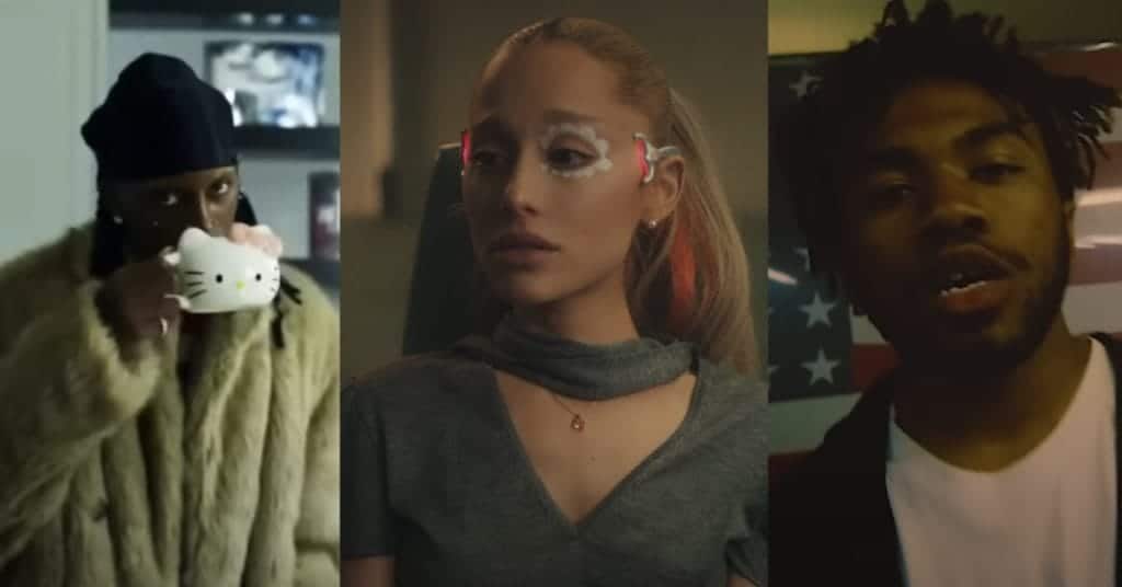 From left to right: Playboi Carti, Ariana Grande, and Kevin Abstract of BROCKHAMPTON.