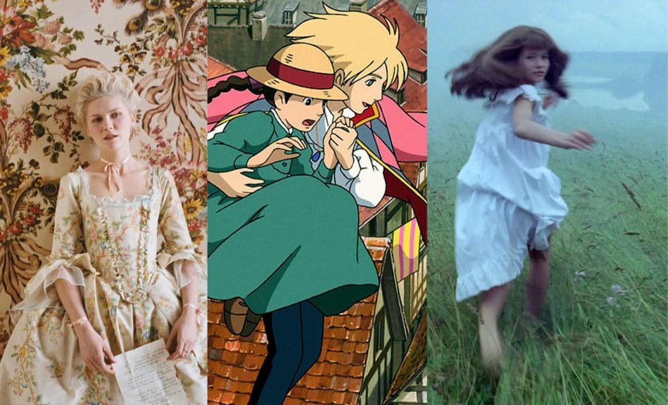 Image features stills from Valerie and her week of wonders, Howls moving castle and Marie Antoinette, from right to left.