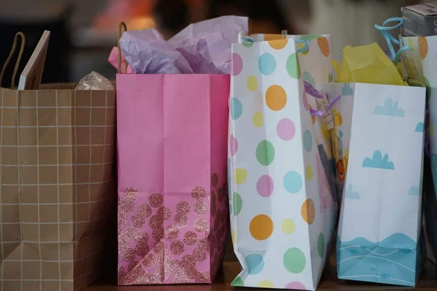 Shopping bags of different design and colours as part of consumer culture.