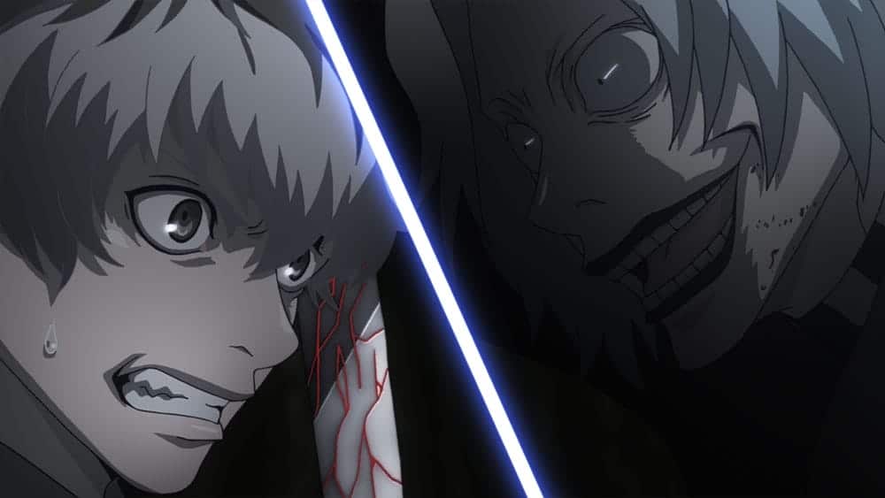 A fight scene in season three of Haise and Seidou Takizawa.