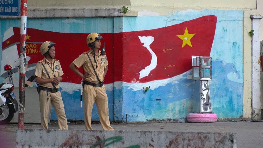 Police Officers Patrol Ho Chi Minh City