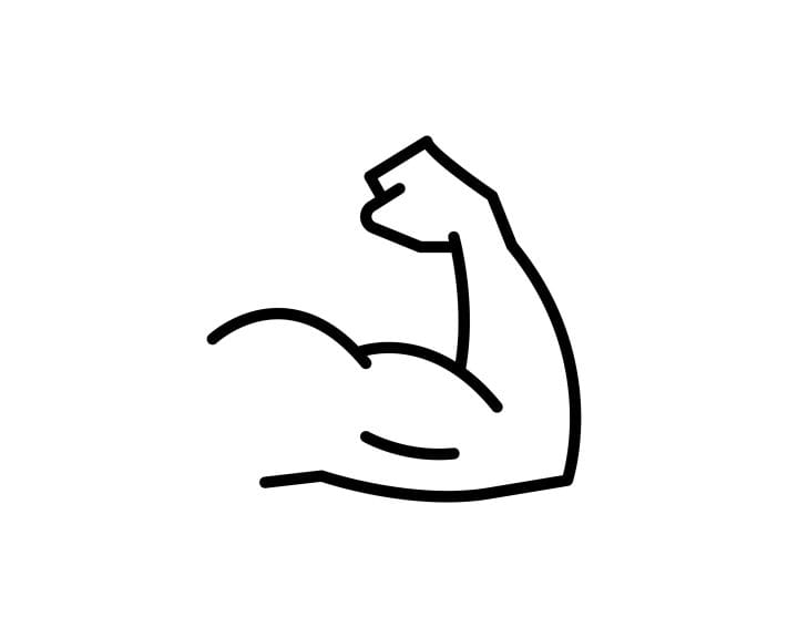 Animated Strong Flexed Muscle