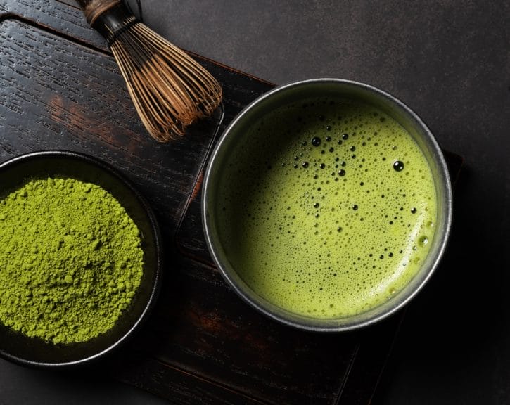 coffee alternative matcha tea and powder
