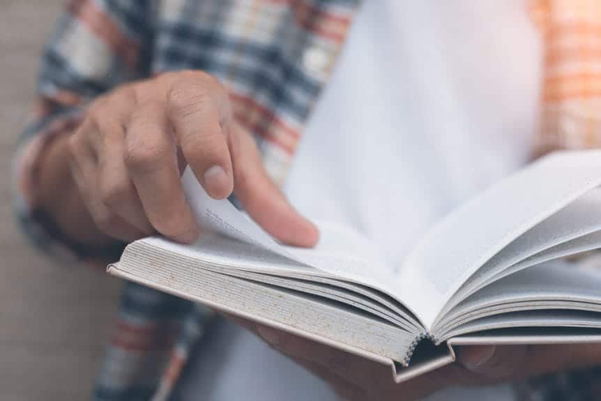 Man reading book