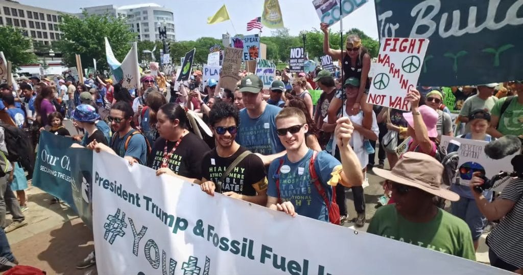 A rally for Juliana v. United States in Washington, DC.