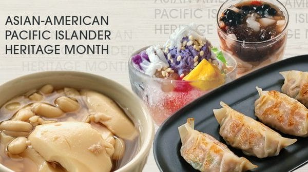 A display of foods that belong to Asian American and Pacific Islander heritage.