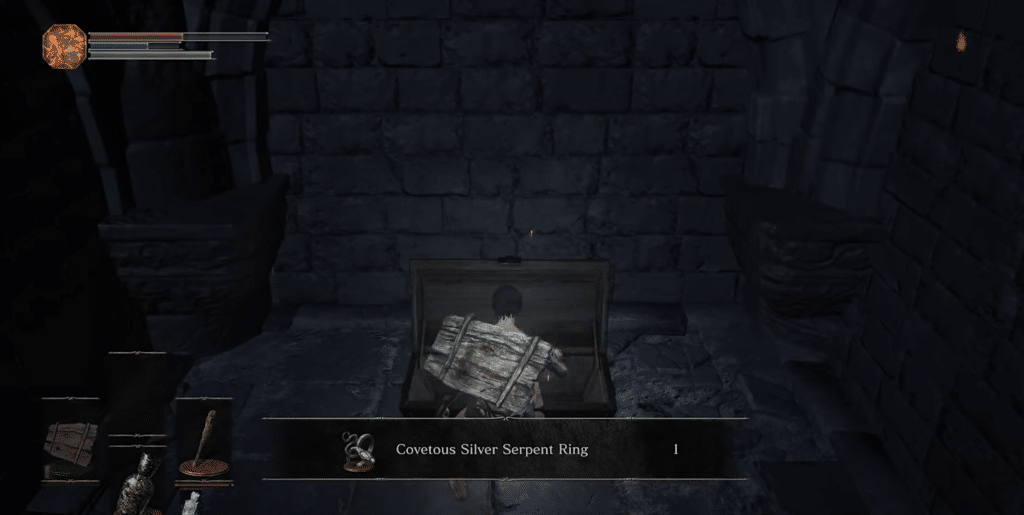 A Deprived character finding the Silver Serpent Ring.