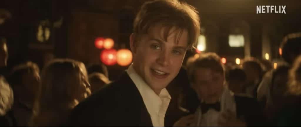 Leo Woodall pictured playing Dexter Mayhew in Rom-Com One Day.